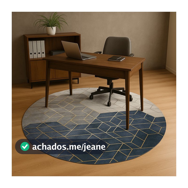 Tapete Redondo Escritório Casa Carpete Antiderrapante Veludo Sala Quarto Decoração