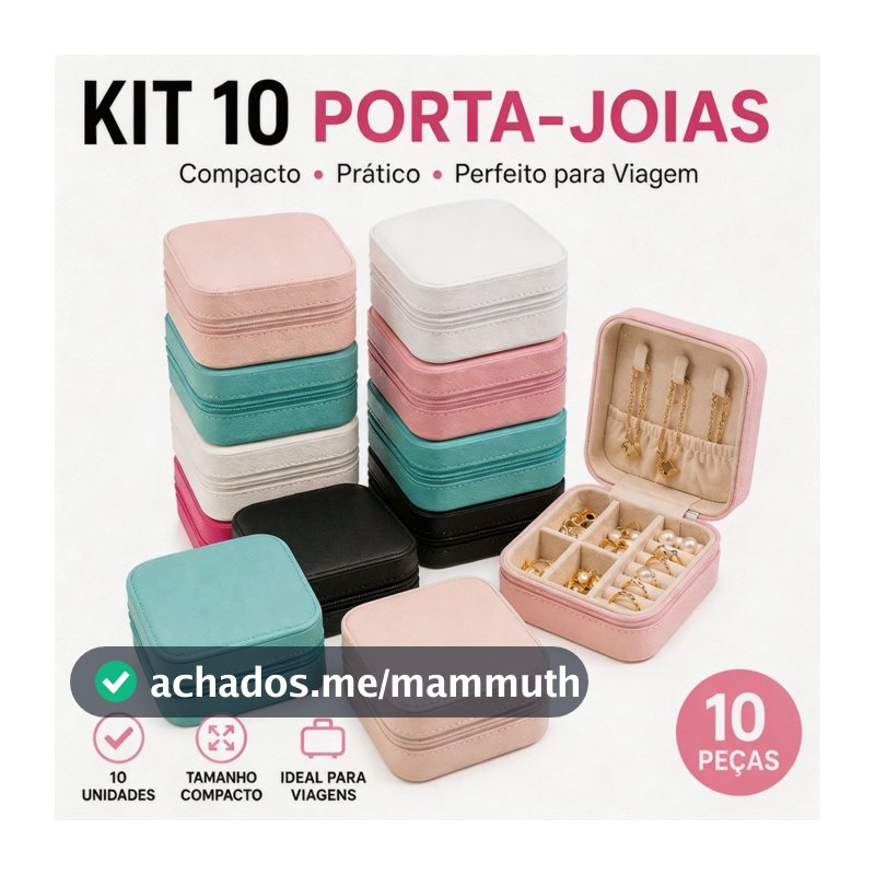 5/10 Porta Jóias Portátil Compacto Durável Divisões Brincos Colares Presente Feminino