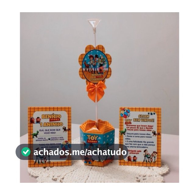 kit centro e mesa + plaquinha cartão de agradecimento personalizada aniversário chá de bebê e revelação semi pronto