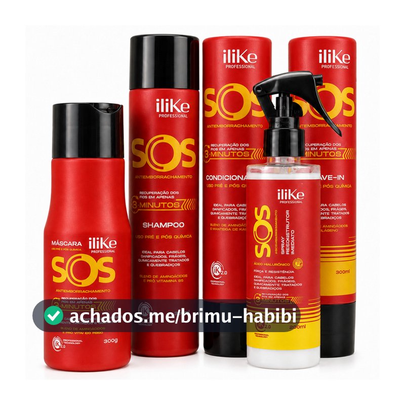 ILIKE SOS ANTIEMBORRACHAMENTO KIT RECONSTRUTOR COMPLETO - 5 PRODUTOS