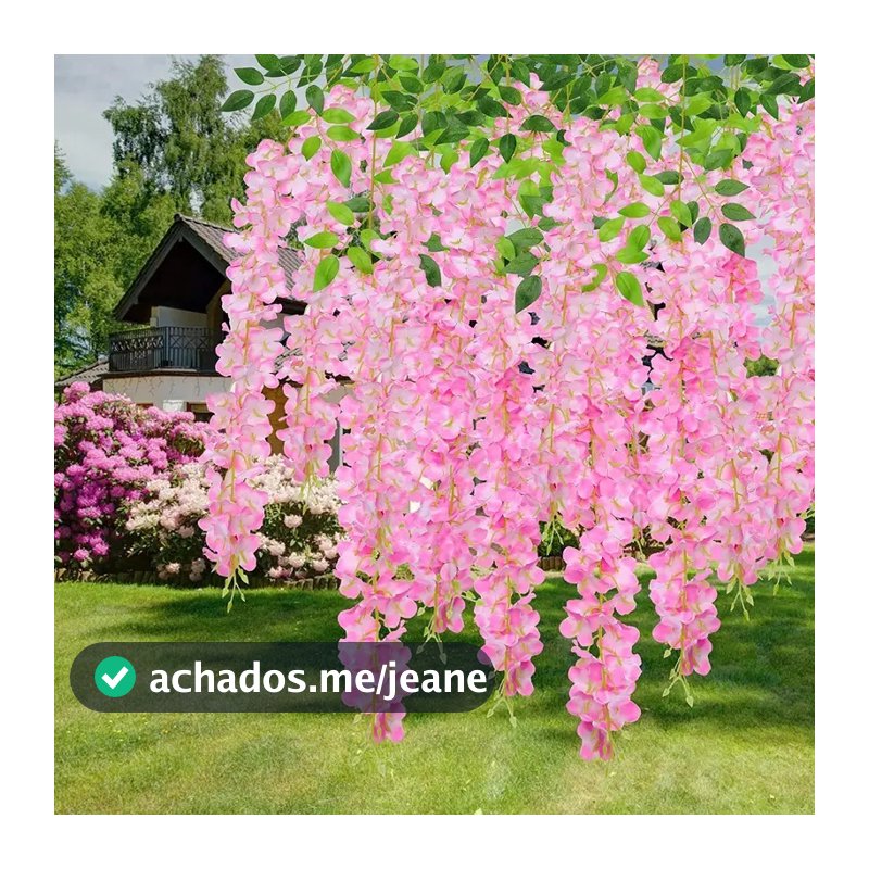 Kit 12 Ramos De Flores De cerejeiras Artificiais Permanente Grande Pendentes Para Decoração