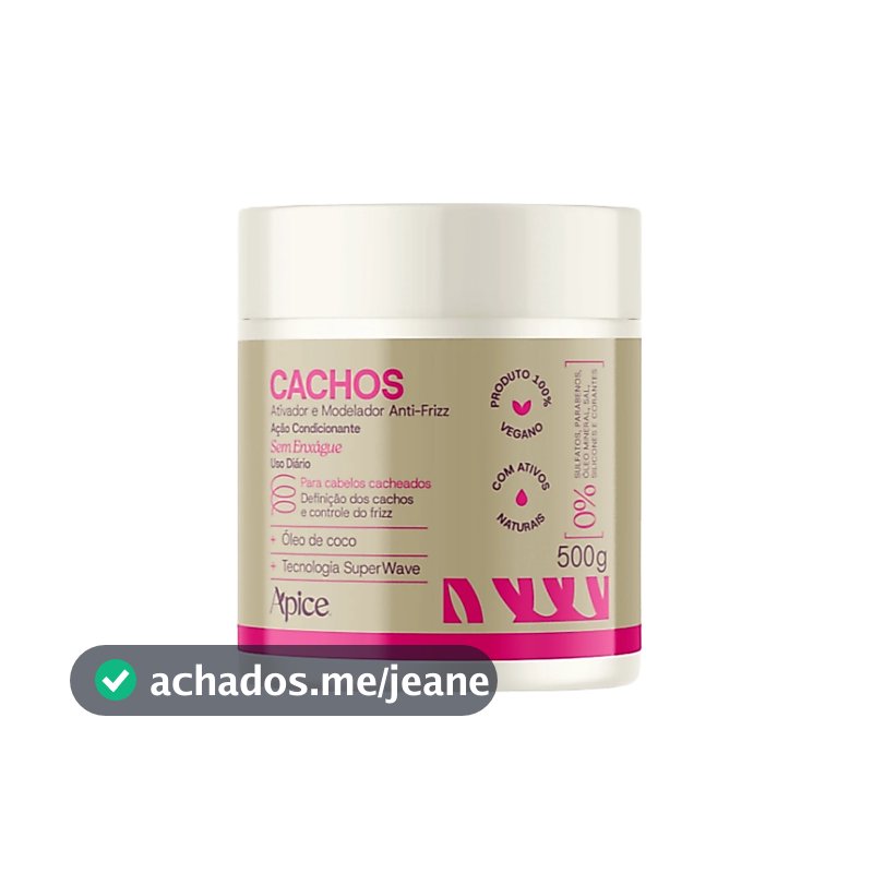 Ativador de cachos Cachos Apice 500G Ativador de cachos Modelador N