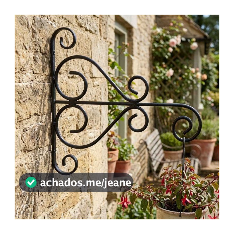 Suporte De Planta Para Parede Estilo Rústico Arabesco Provençal Ferro Decoração Varanda