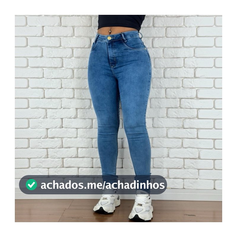 calça jeans feminina marmorizada com Lycra empina bumbum