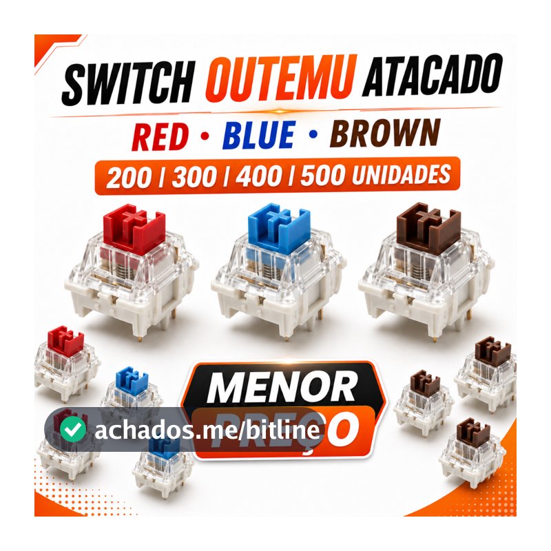 Kit Switch Outemu Atacado 200 300 400 ou 500 Unidades Red Blue Brown Teclado Mecânico