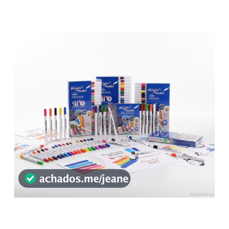 Kit de 12/24/36/48/60/80 Canetas Marcador Acrílico colorida para Arte Criativa Prova da agua