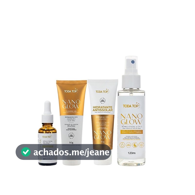 Kit Clareador Skin Care - Sérum Facial Hidratante antissolar Cleasing Gel e Tônico Facial