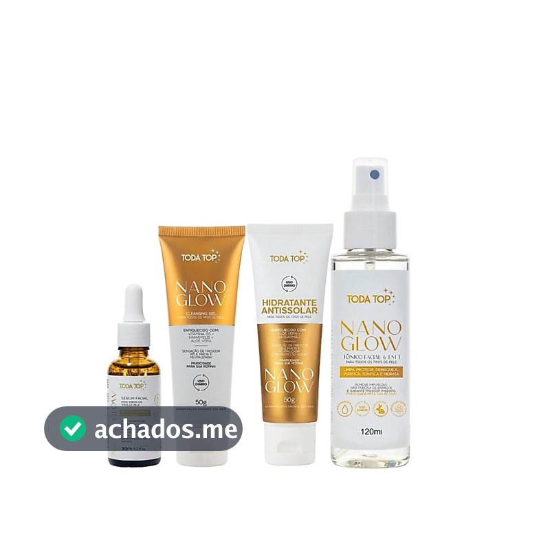 Kit Clareador Skin Care - Sérum Facial Hidratante antissolar Cleasing Gel e Tônico Facial