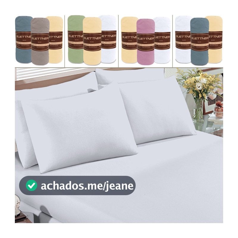 Kit 3 Lençol Solteiro Avulso de Malha 100% Algodão Buettner