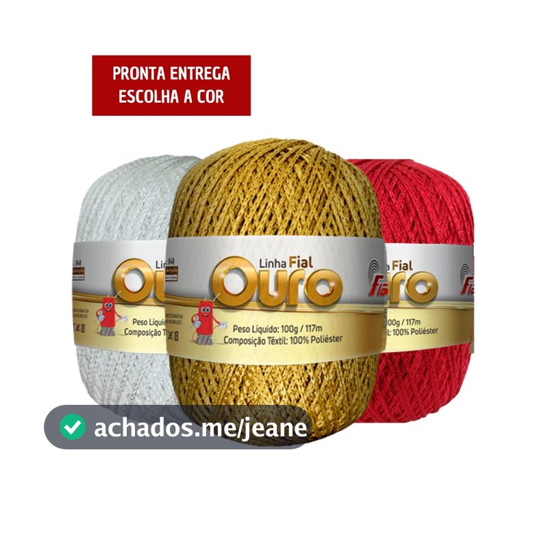 Linha Fial Ouro 100 gramas 117mts Tex 848 100% Poliéster