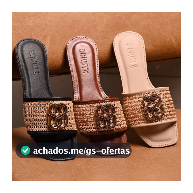 SANDALIA RASTEIRINHA ESTILOSA RAFIA SLIDE CASUAL PEÇA DOURADA SS PROMOCAO 1300