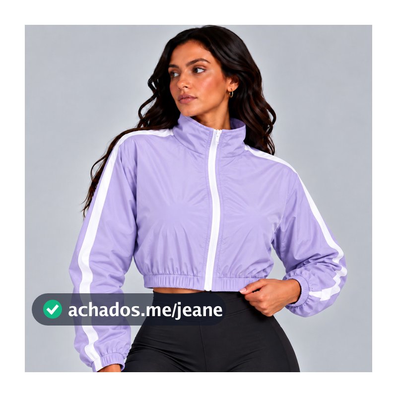 Jaqueta Corta Vento Feminina Listrada Bomber Casaco Blusa de Frio Fitness Treino Academia Bomber