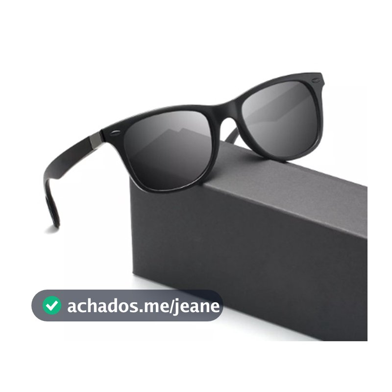 Óculos De Sol Polarizado Unissex Vintage Preto UV400