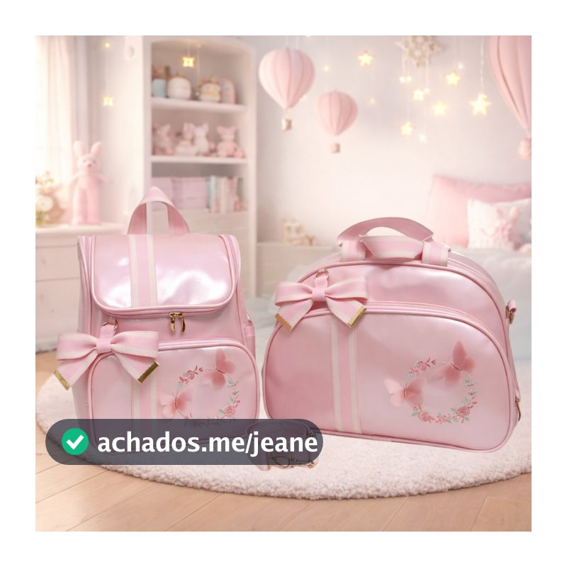 Bolsa Maternidade Grande Rosa 3D Impermeável  Mochila Bebê Luxo Enxoval