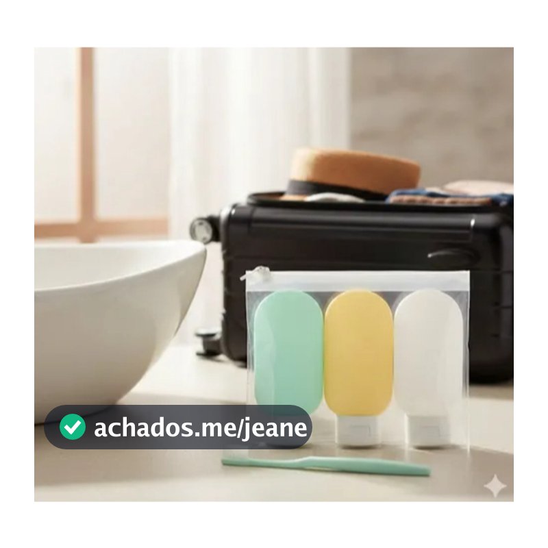 ANA 1108 Kit 3 Frascos 60ML Plástico Com Estojo Transparente Útil Para Viagens Dispensador