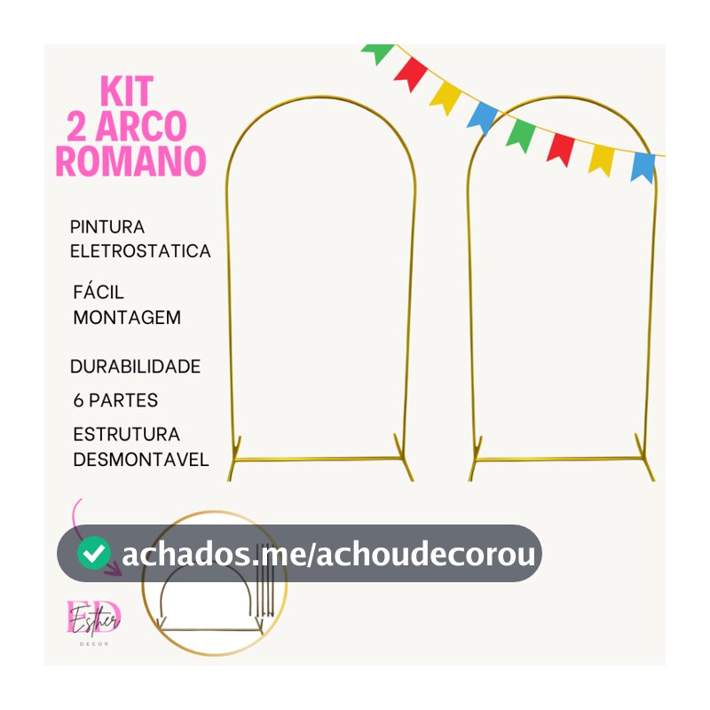 Kit 2 Arco Romano Picole Para Decoração de Festas Aniversario E Eventos Para Pegue E monte.