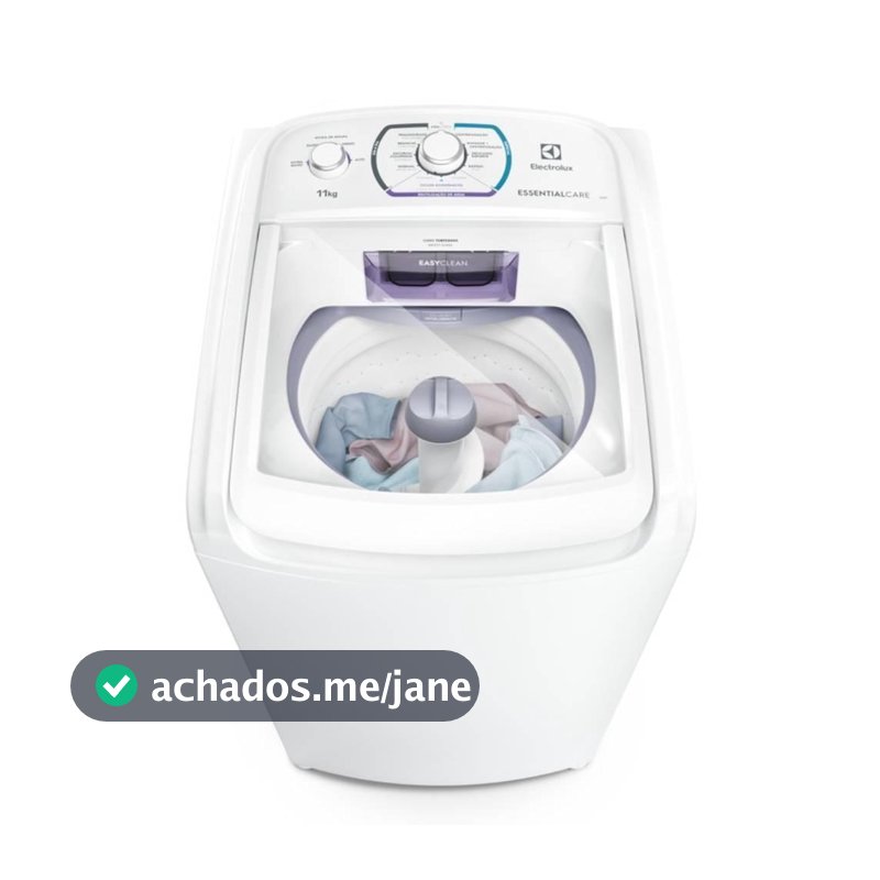 Máquina de Lavar Electrolux 11kg Branca Essential Care com Easy Clean e Filtro Fiapos (LES11)
