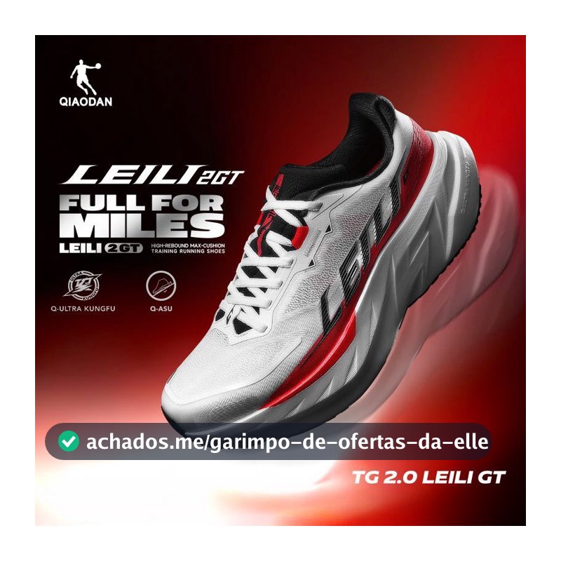 (9/11 de reposição)Qiaodan TG 2.0 GT Maratona Homens Tênis De Corrida Leve Desempenho Max Almofada QDB023264275