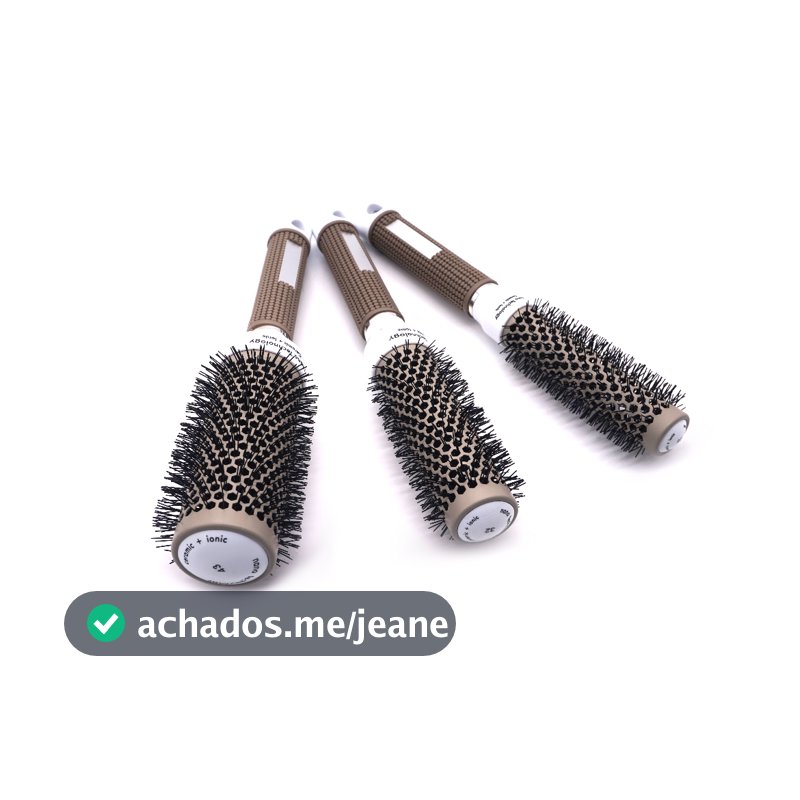 Kit 3 Escova Profissional Metal Vazada Térmica Para Escovação de Cabelo