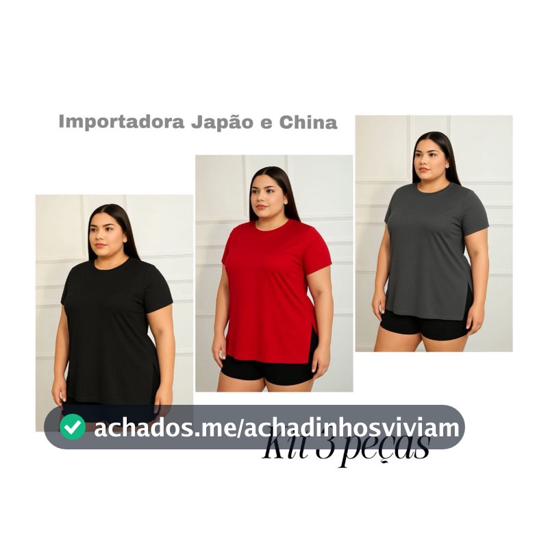 Kit 3 Blusa PLUS SIZE Sobre Legging Feminina Roupa Academia Tampa bumbum