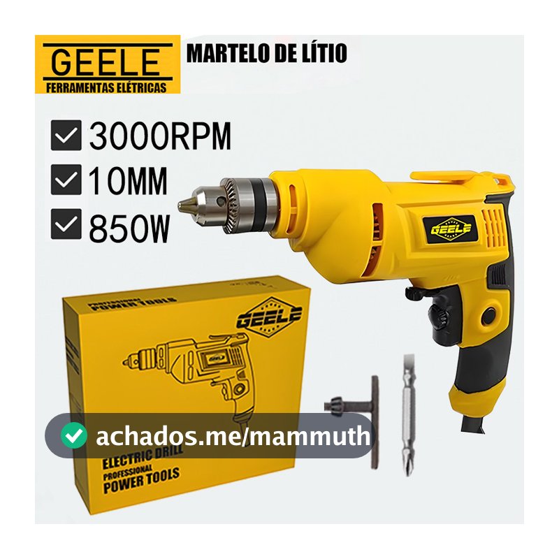 110V/220V Furadeira Parafusadeira De  850w 3000RPM Com Acessórios GEELE