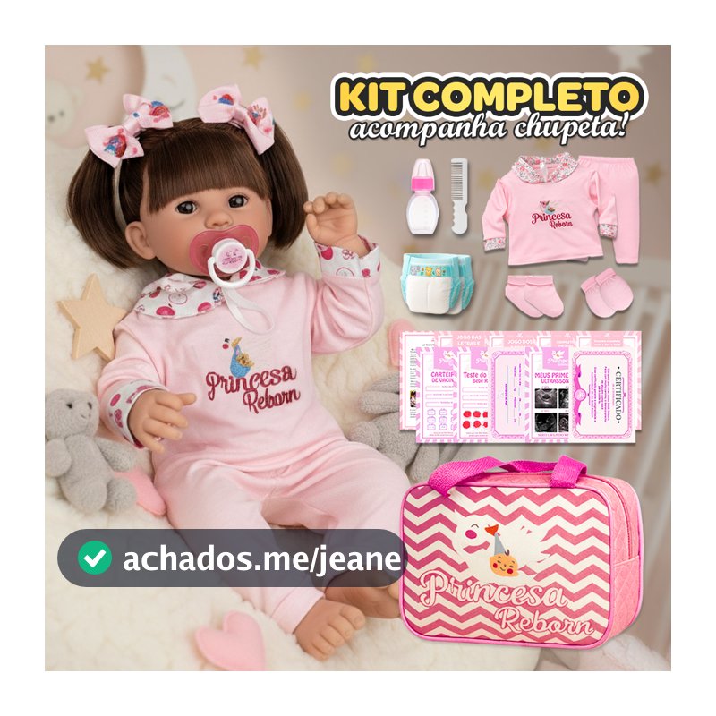 Boneca Bebê Reborn Silicone Realista + Itens Bolsa Maternidade