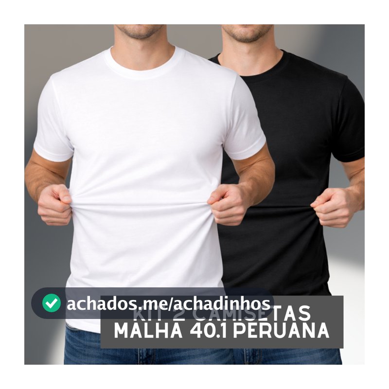 Kit 2 Camisetas Peruana Cotton 40.1 Premium Algodão Elastano Masculino Premium