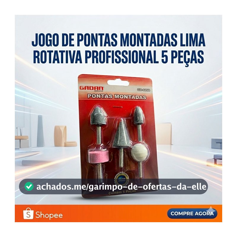 Jogo de Ponta Montada - Lima Rotativa - Profissional - 5 Peças