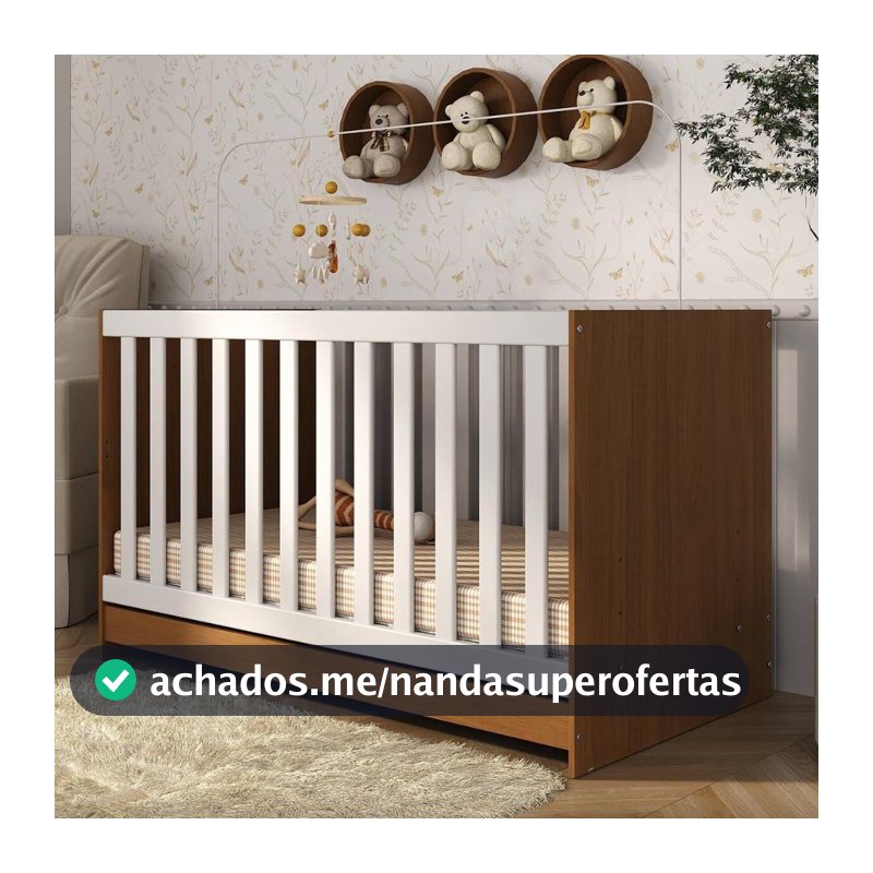 Berço 3 em 1 para Colchão 130 x 60cm Doce de Leite Multimóveis MP0527R