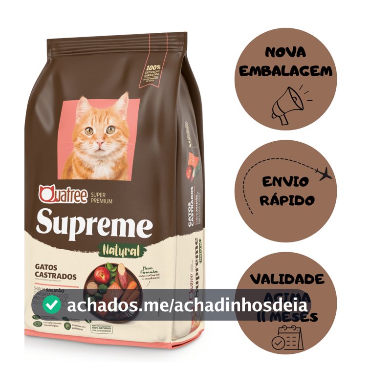 Ração Quatree Supreme Natural Castrado Salmão 10,1 kg