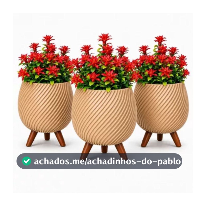 Kit 3 Vaso Decorativo Espiral Cachepô Minimalista Enfeite Decoração Casa Sala Rack Planta Artificial