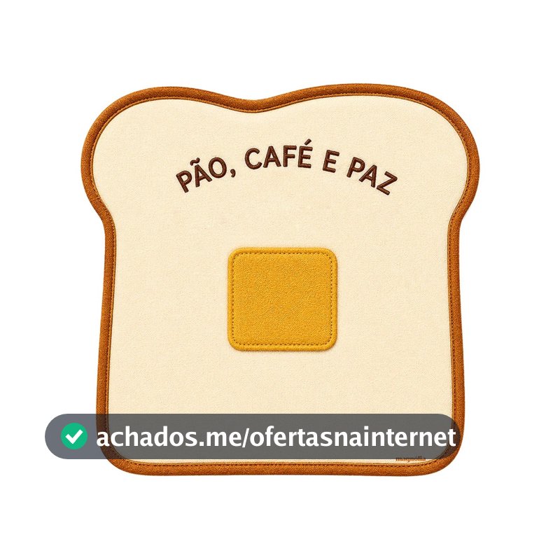 1 Jogo Americano Sousplat Tecido Impermeável Mesa Posta Café da Manhã 3D Bonjour Pão, Café e Paz