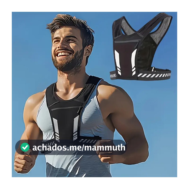 Colete Esportivo Refletivo Com Bolso Para Garrafa De Água E Bolso Para Celular Adequado Para Ciclismo E Corrida Noturna