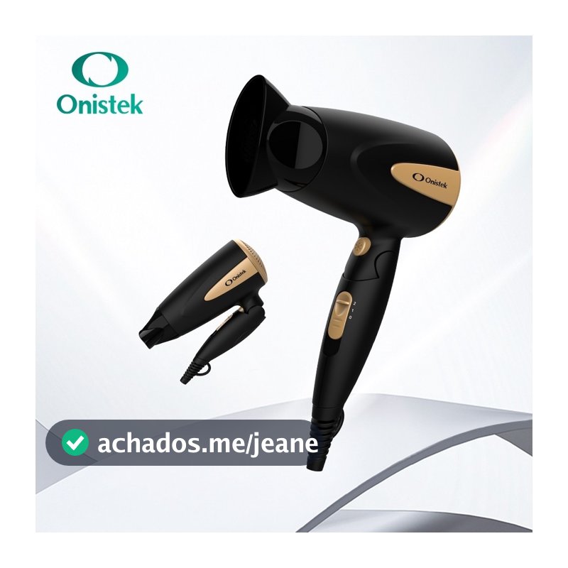Onistek Secador De Cabelo Dobrável 2 Velocidades 1200W/1600W (110v / 220v)