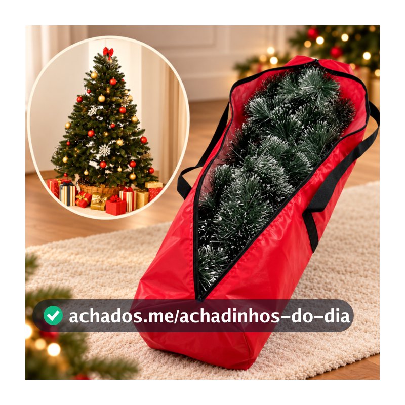 Bolsa Protetora Impermeável Para Árvore De Natal Vermelha Armazenamento e Transporte Organizador Pratico