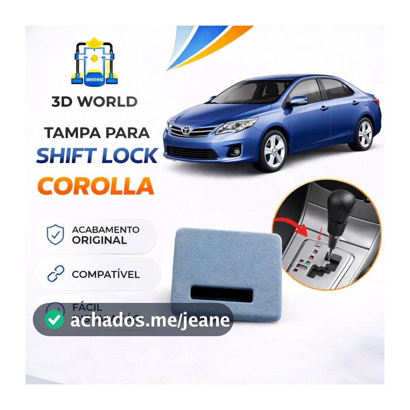 Cobertura Botão Tampa Trava Câmbio Toyota Corolla 2008/2012 - 33554-12120 02 peças