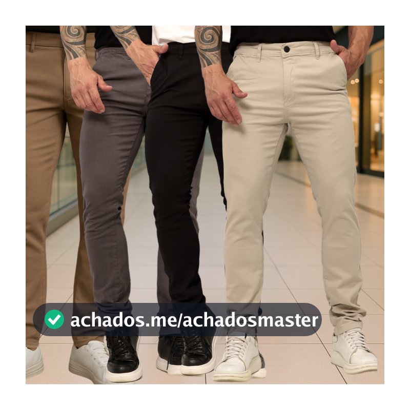 Calça Alfaiataria Masculina Sarja Sport Fino Bolso Faca Premium