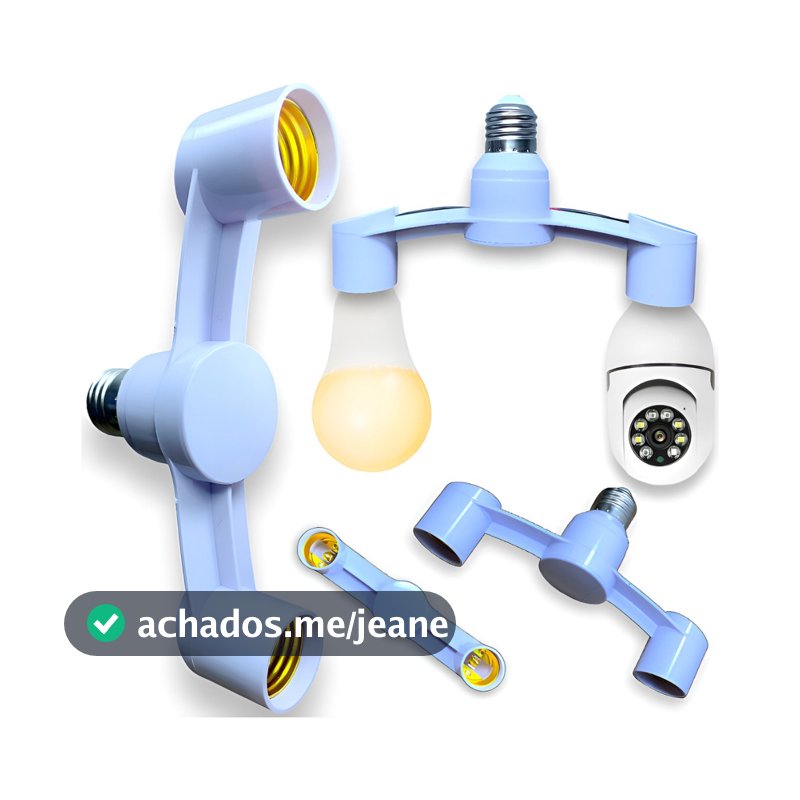 Adaptador Soquete 2 x1 Lâmpada E27 Bocal Duplo 2 em 1