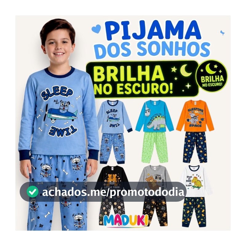 4 Peças Pijama Infantil Masculino Inverno Manga Longa