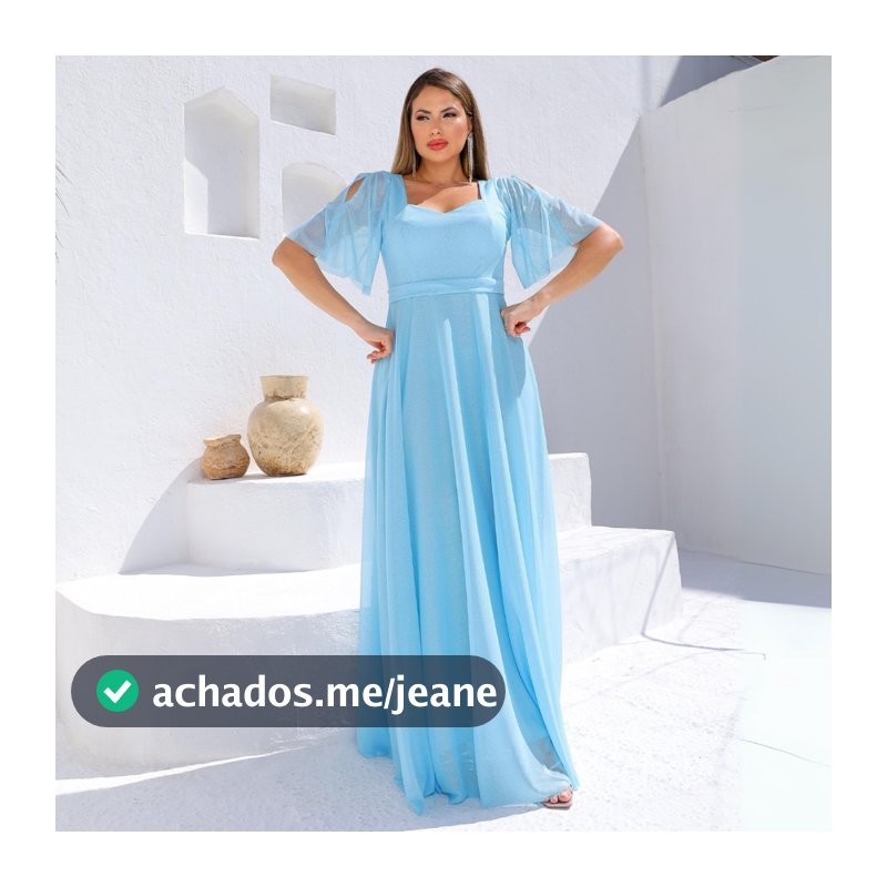 Vestido Longo De Festa Lilian Com Brilho Para Eventos Especiais