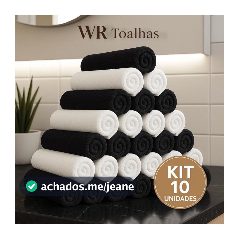 Kit 10 Toalha De Rosto Salão 40x70cm Grossa E Absorvente Profissional Para Barbearia E Spa