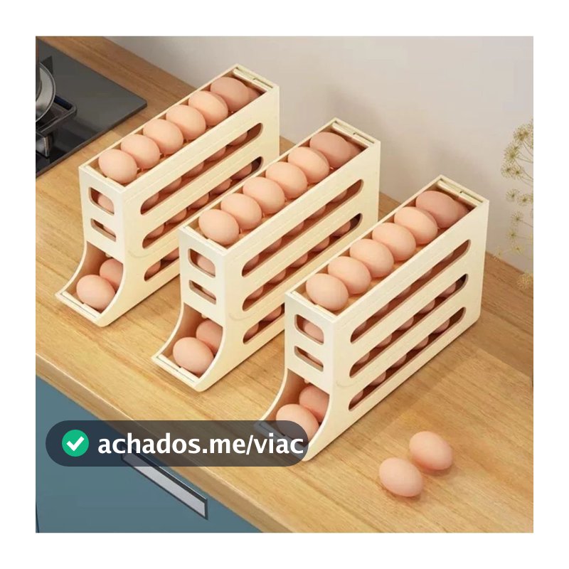 Suporte Organizador De Ovos Dispenser Para Geladeira Prático Anti-Queda Utensílios De Cozinha Original