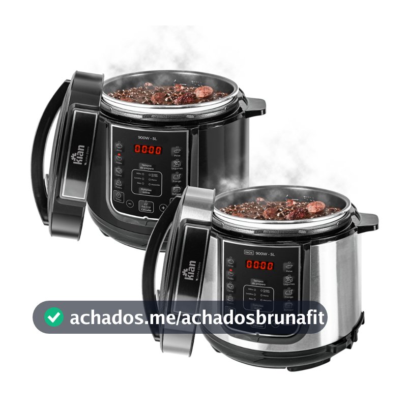 Panela de Pressão Elétrica Digital 6 Litros Preta ou Inox - Kian