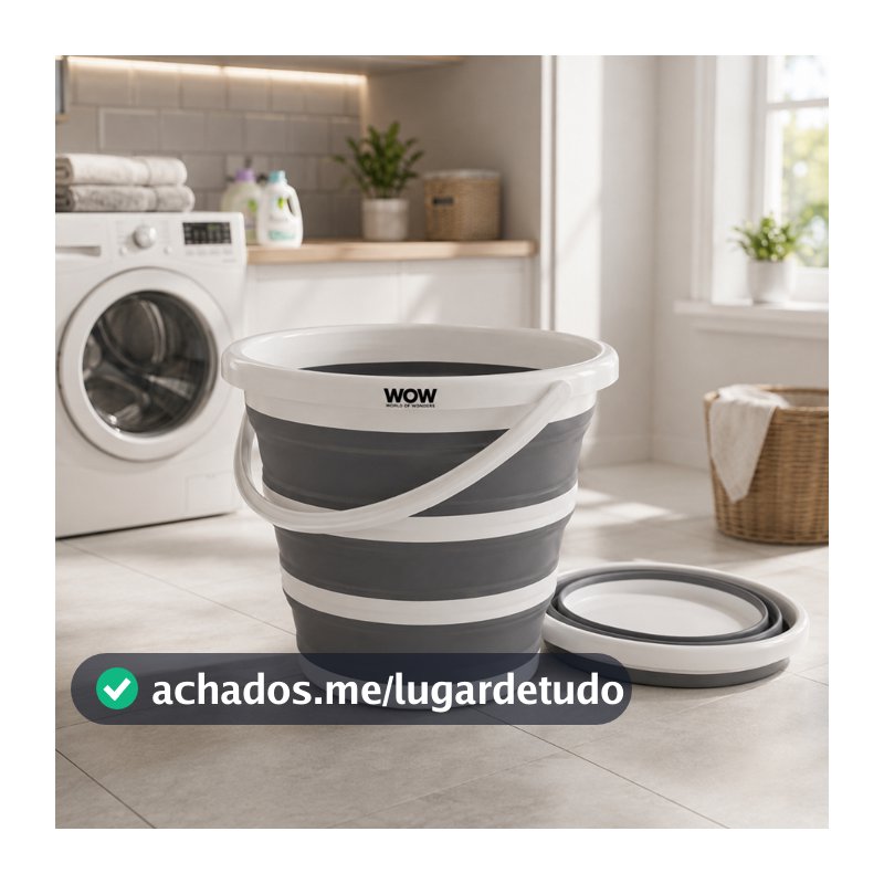 Balde Nobre Retrátil Magico dobrável Flexível Silicone 10L