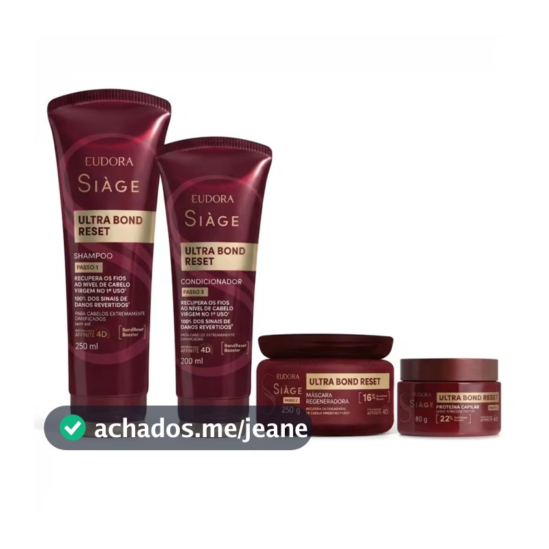 Combo Siàge Ultra Bond Reset Eudora Linha Completa (4 itens)