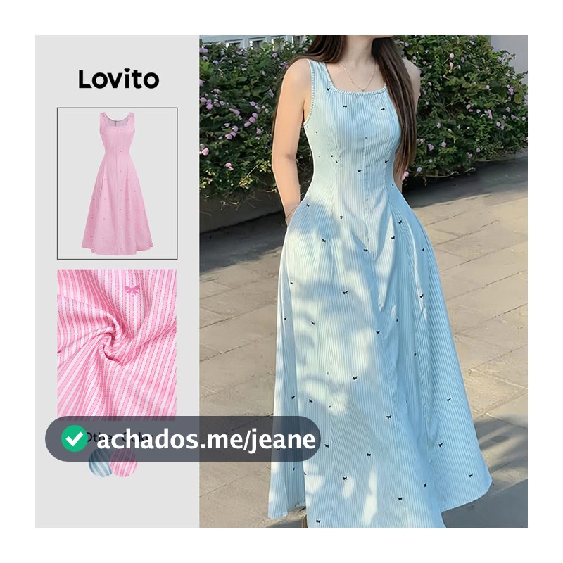 Lovito Longo Elegante Vestido Azul Levemente Transparente Primavera/verão Para Mulheres L178ED455