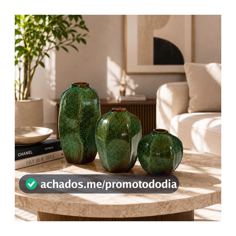 Kit 3 Vasos Orgânicos Modernos Para Decoração Sofisticada