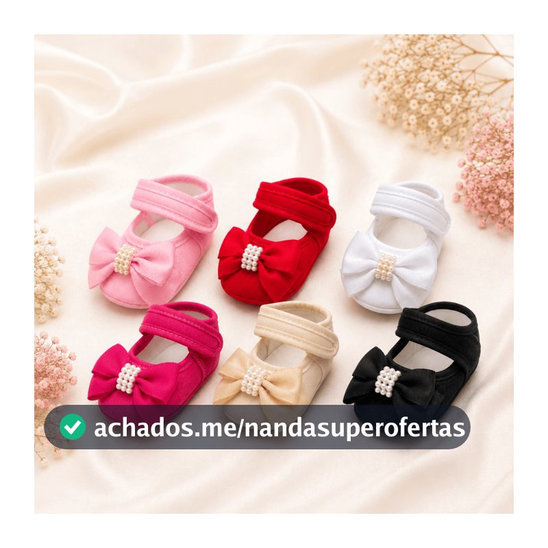 Sapatinho de bebê - Sapatilha Boneca Feminina Batizado