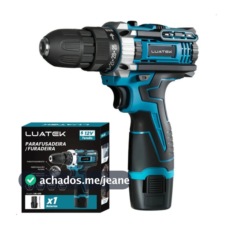Parafusadeira Elétrica 12V com Bateria Furadeira Impacto Dual Speed para Obras e Reparos