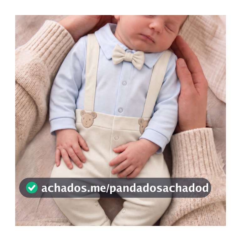 Macacão Bebê Social com Suspensório e Gravata Borboleta Fabio Off